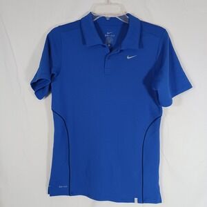 Nike Dri-FIT Polo Shirt Boys L 14/16 Blue Excellent Tennis Golf Short Sleeve